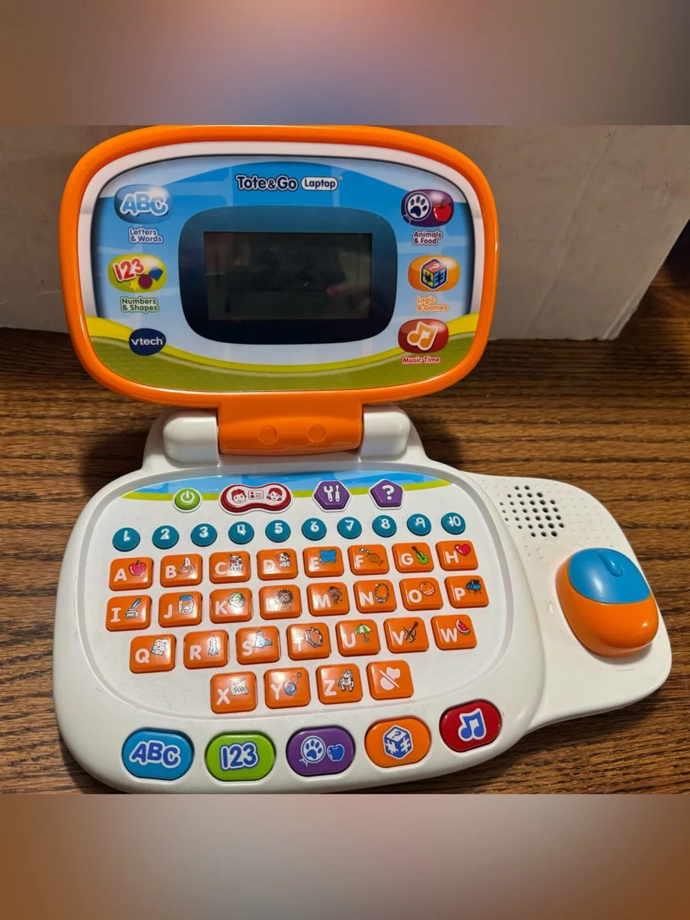 Vtech Orange and White tote & go Kids Learning Laptop - ABC 123